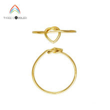 GFR009 14K Gold Filled Tiny Twisted Heart Pretzel Ring Unique Knuckle Rings Midi Adjustable Ring Simple